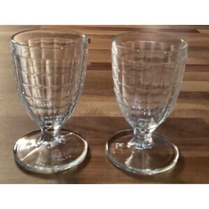 Goblets Hazel Atlas HA Set of 2 Vintage 4.5”